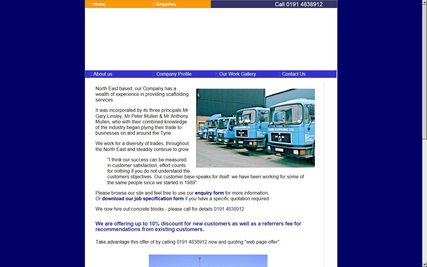 Marine Scaffolding Ltd Website