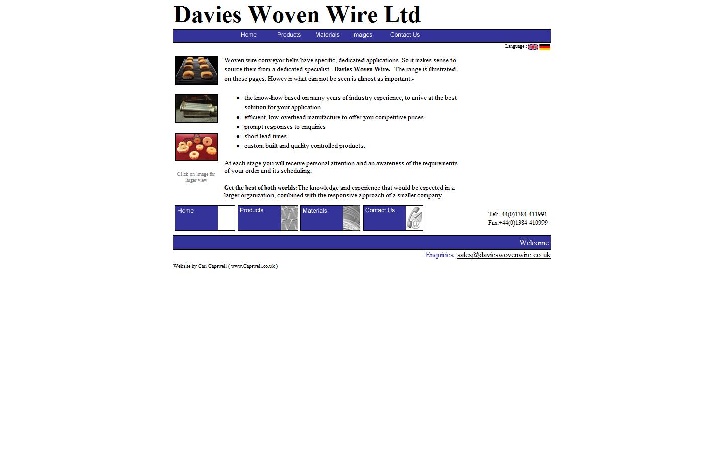 Davies Woven Wire Ltd Website