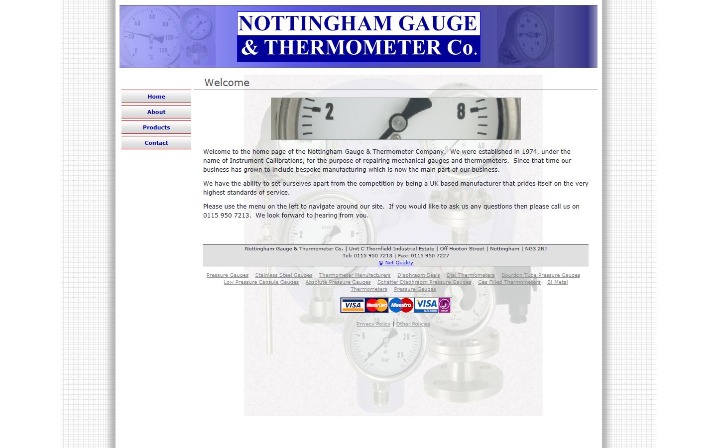 Nottingham Gauge & Thermometer Co Website