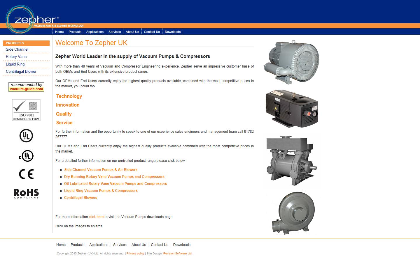 Zepher UK Ltd Website