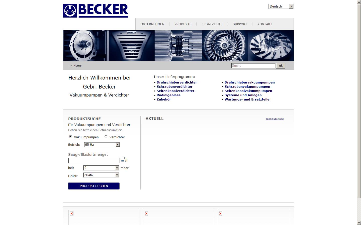 Becker UK Ltd Website