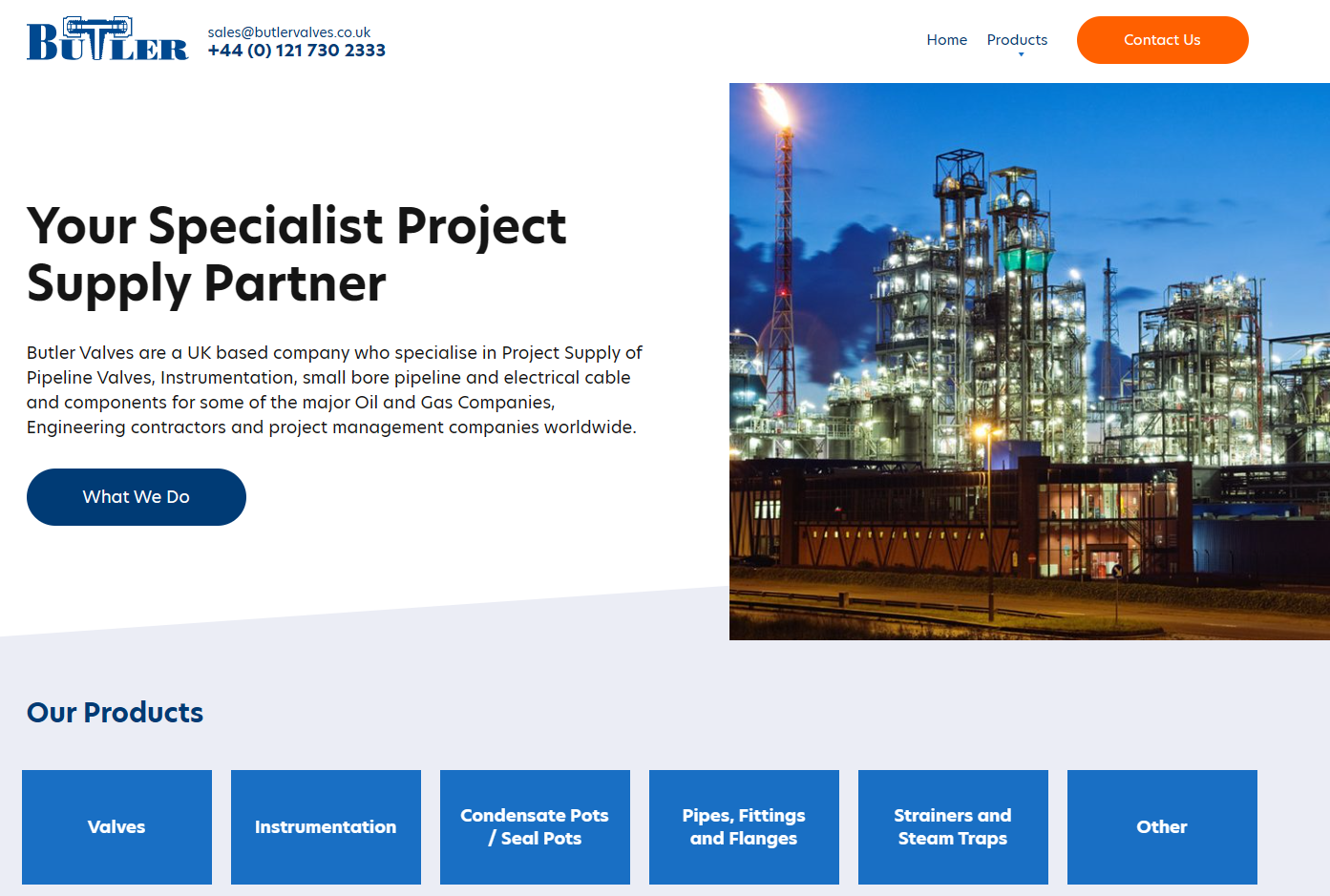 Butler Valves & Fittings Ltd Website