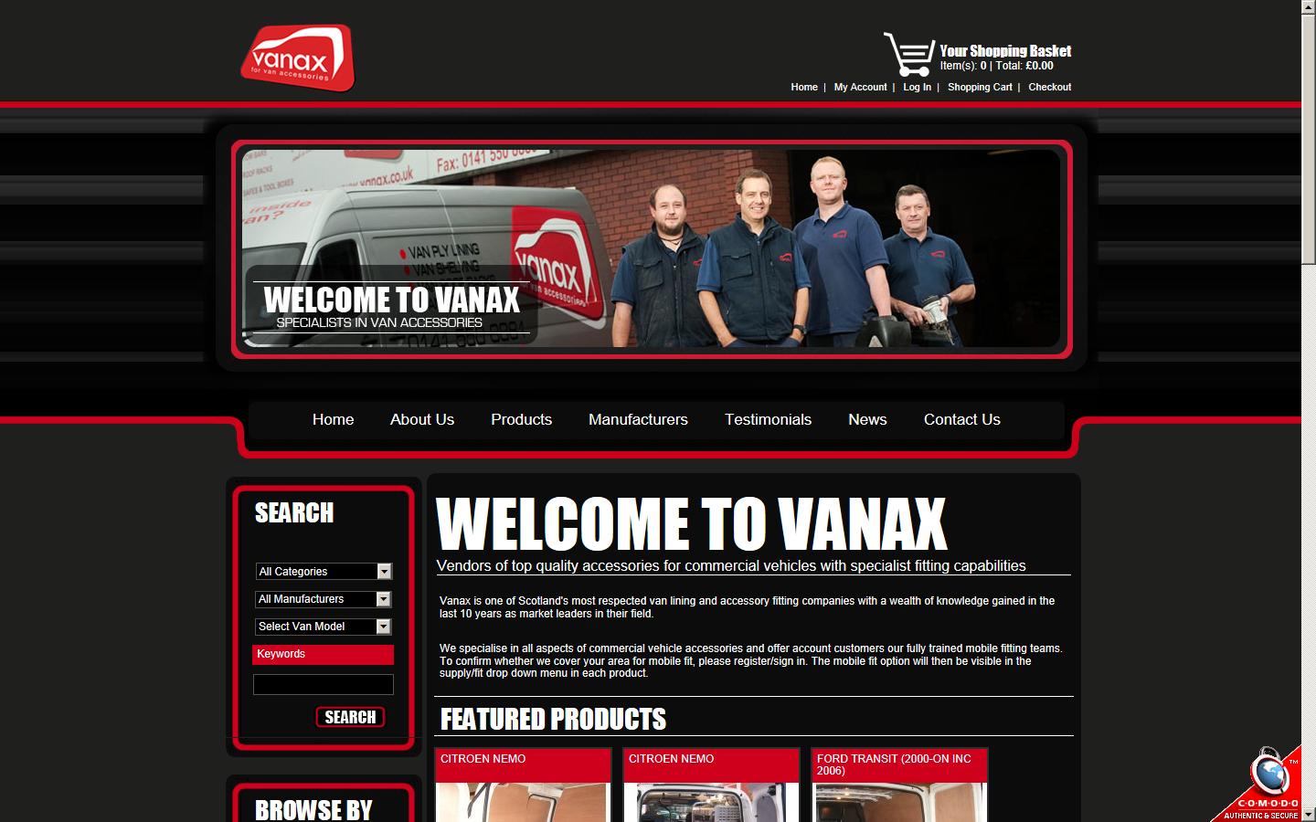 Vanax Ltd Website