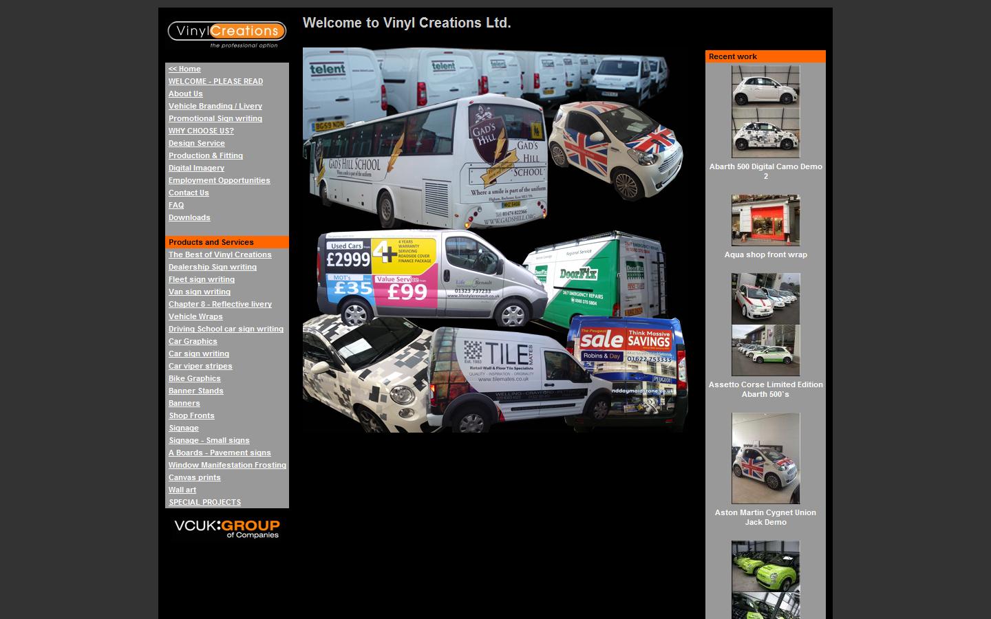 Vinyl Creations Ltd Website