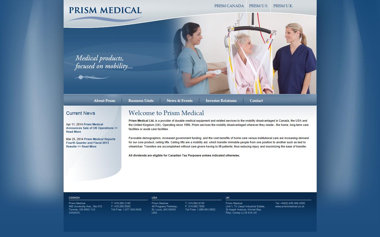 Prism Medical UK Website