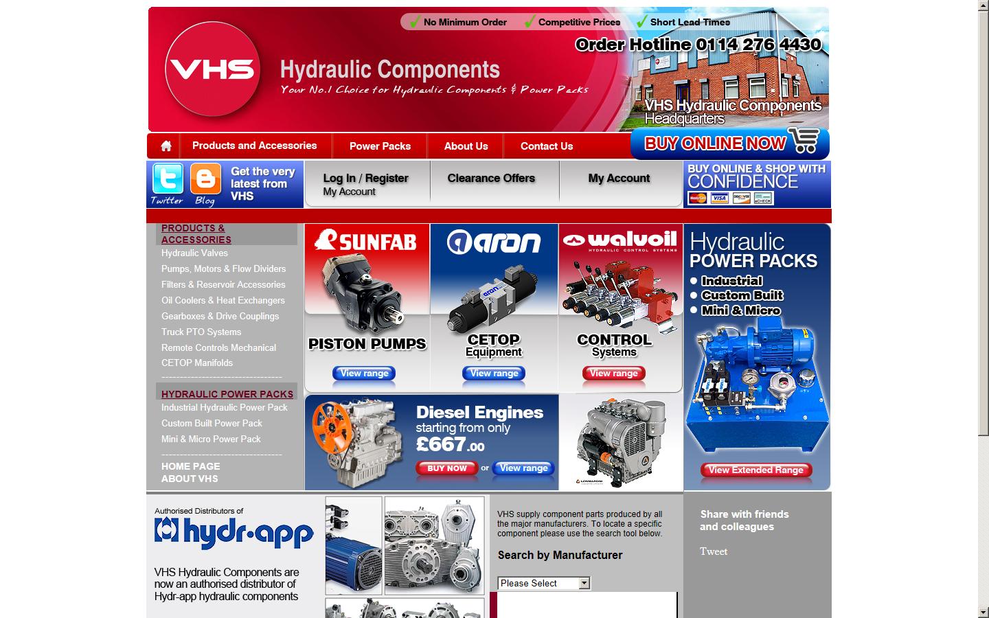 V H S Hydraulic Components Ltd Website