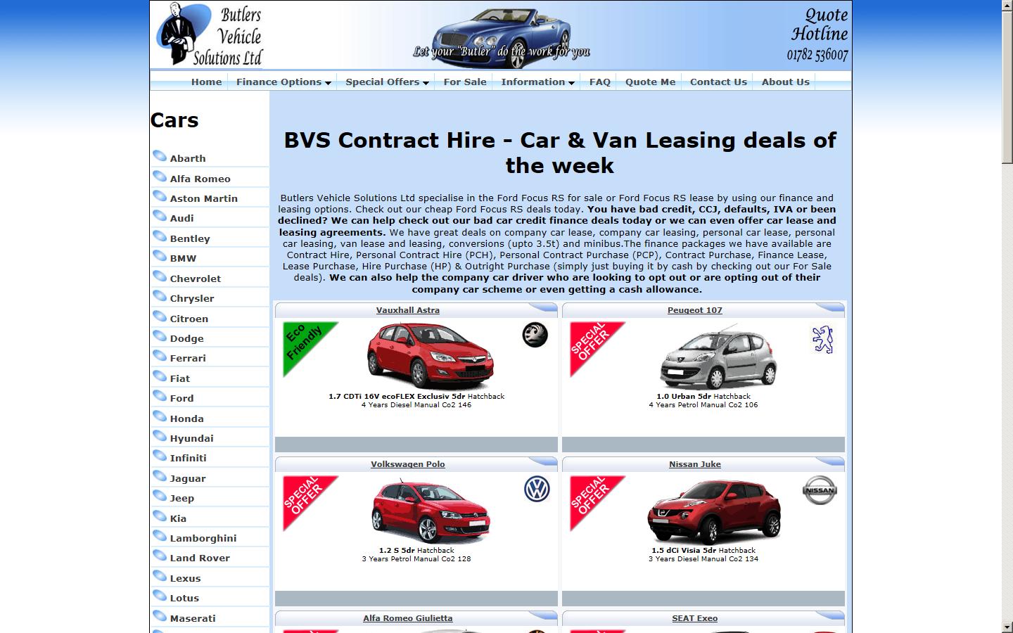 Butlers Vehicle Solutions Ltd Website