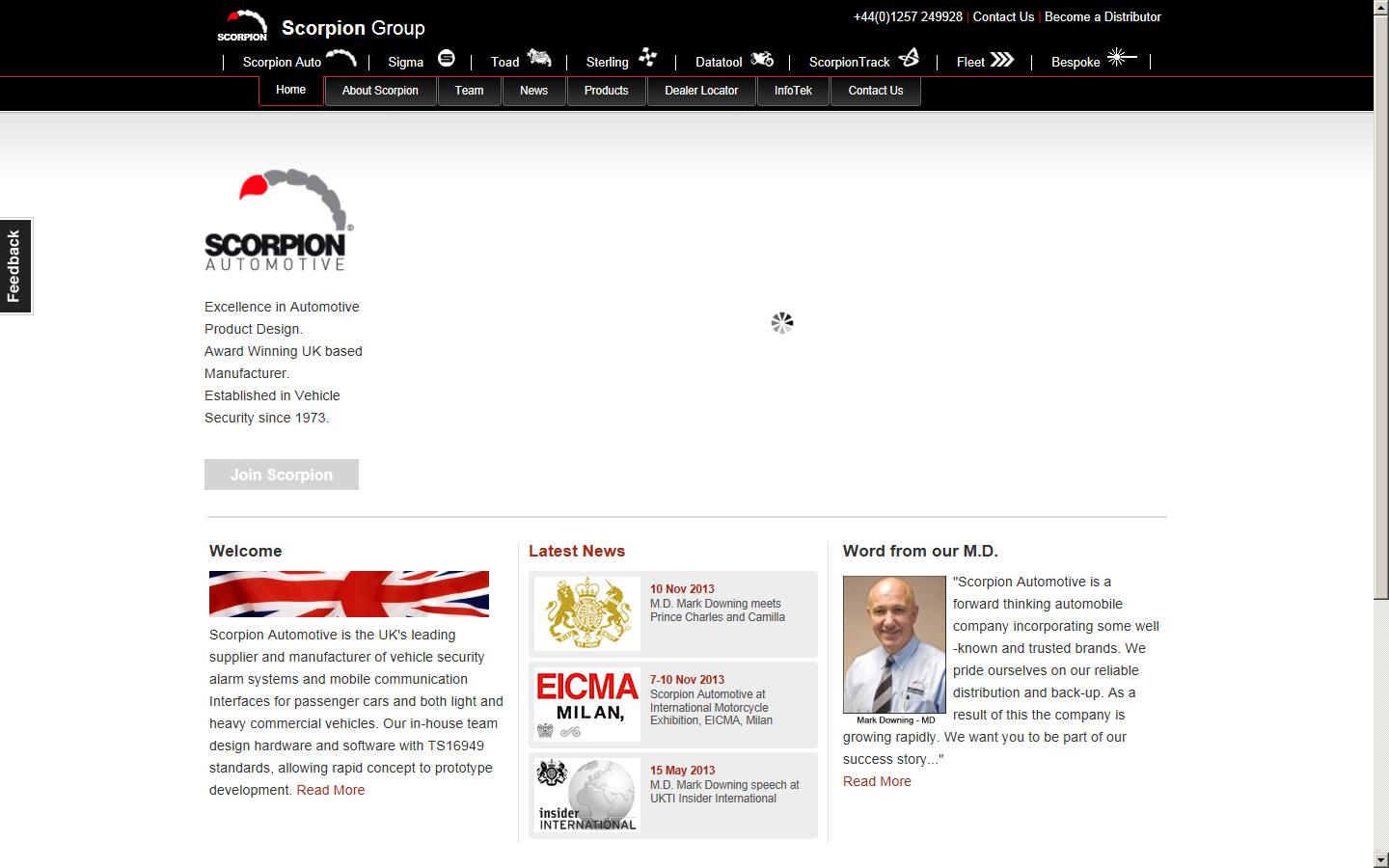 Scorpion Automotive  Website