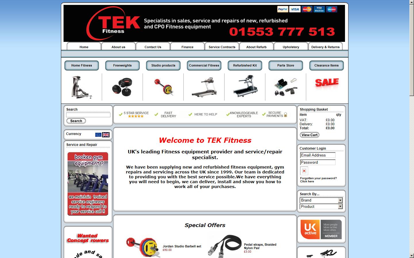 TEK Fitness Ltd Website