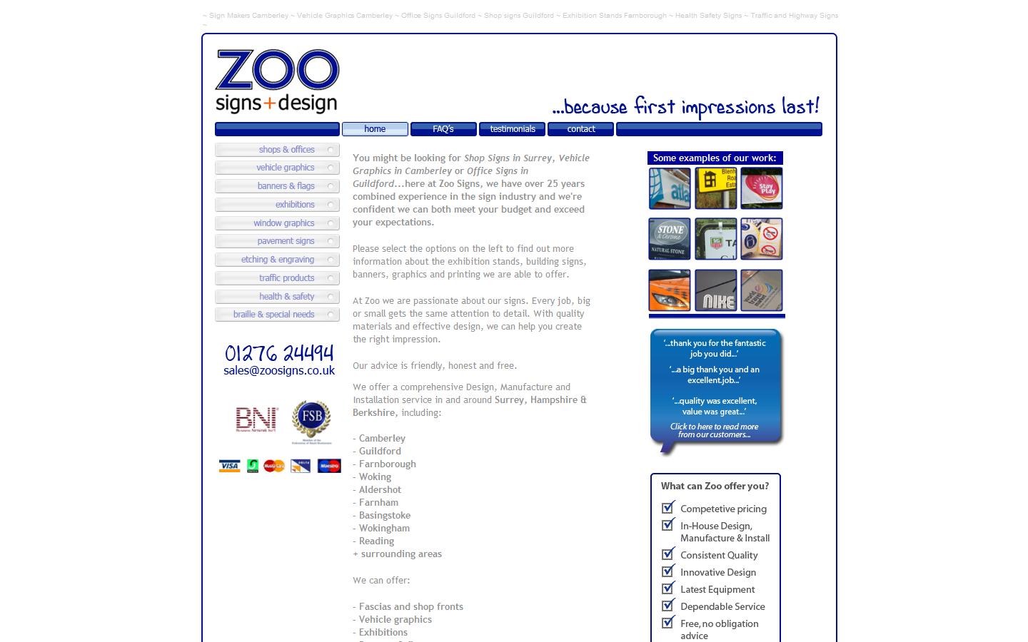 Zoo Signs & Design Ltd Website