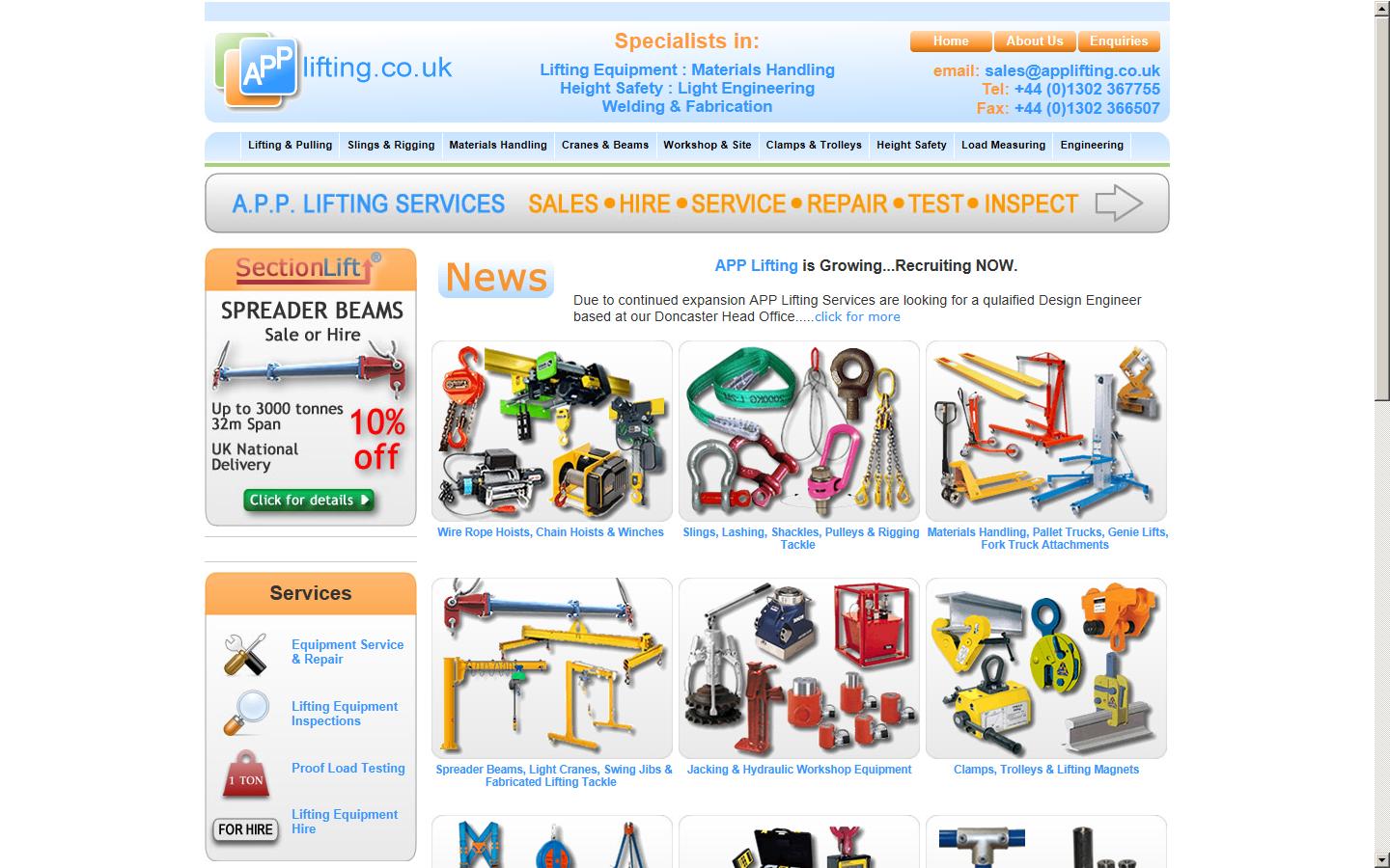 APP Lifting Services Website