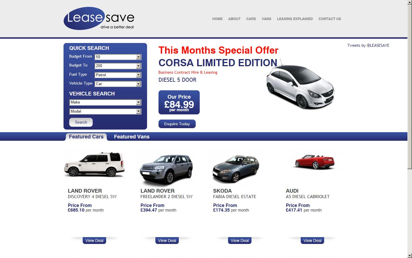 Leasesave Vehicle Leasing Ltd Website