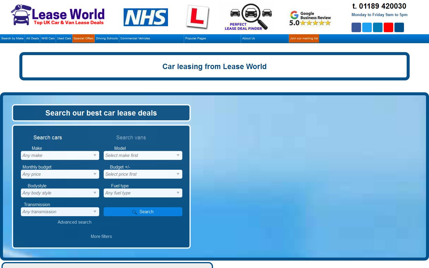 Lease World Ltd Website