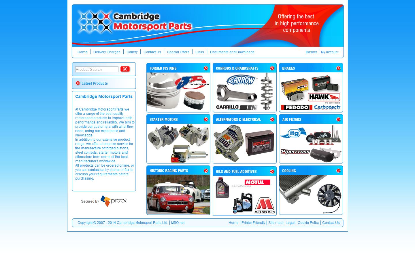 Cambridge Motorsport Parts Website