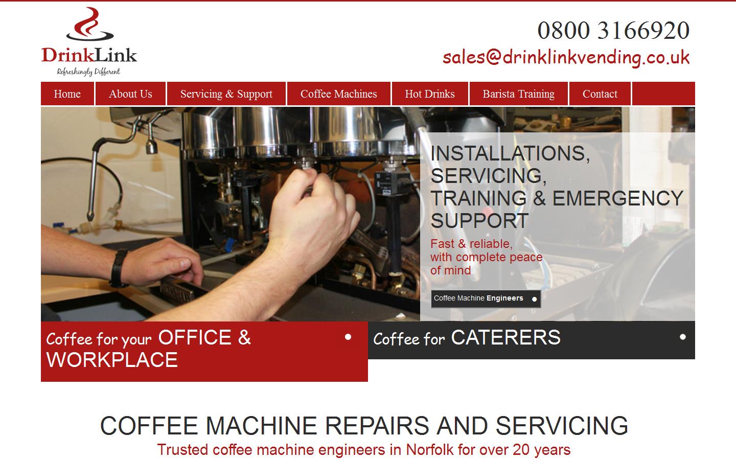 Drinklink Vending Services Website