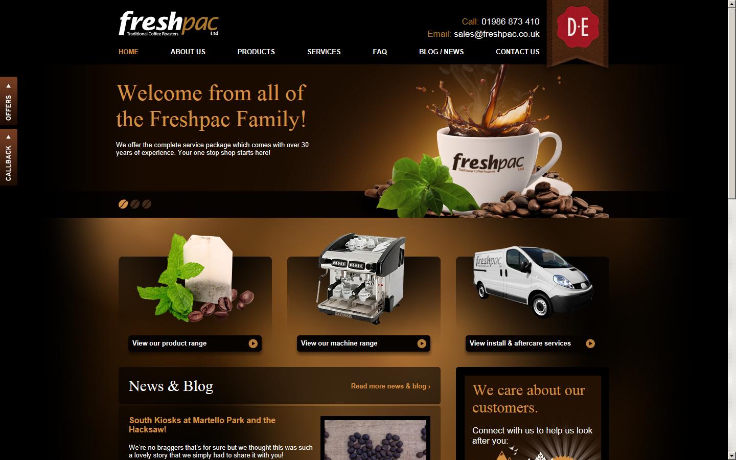 Freshpac Teas & Coffees Website