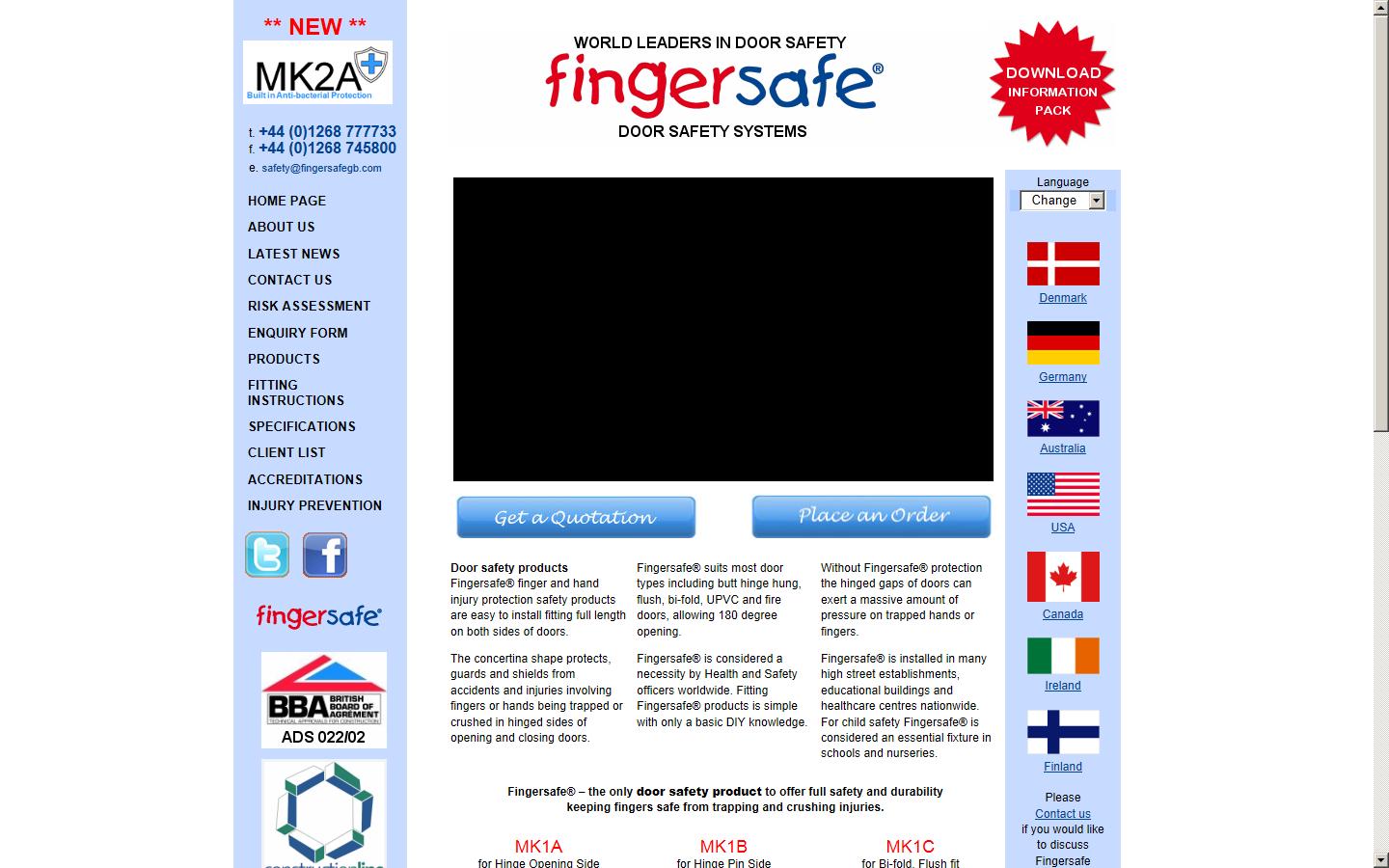 Fingersafe GB Ltd Website