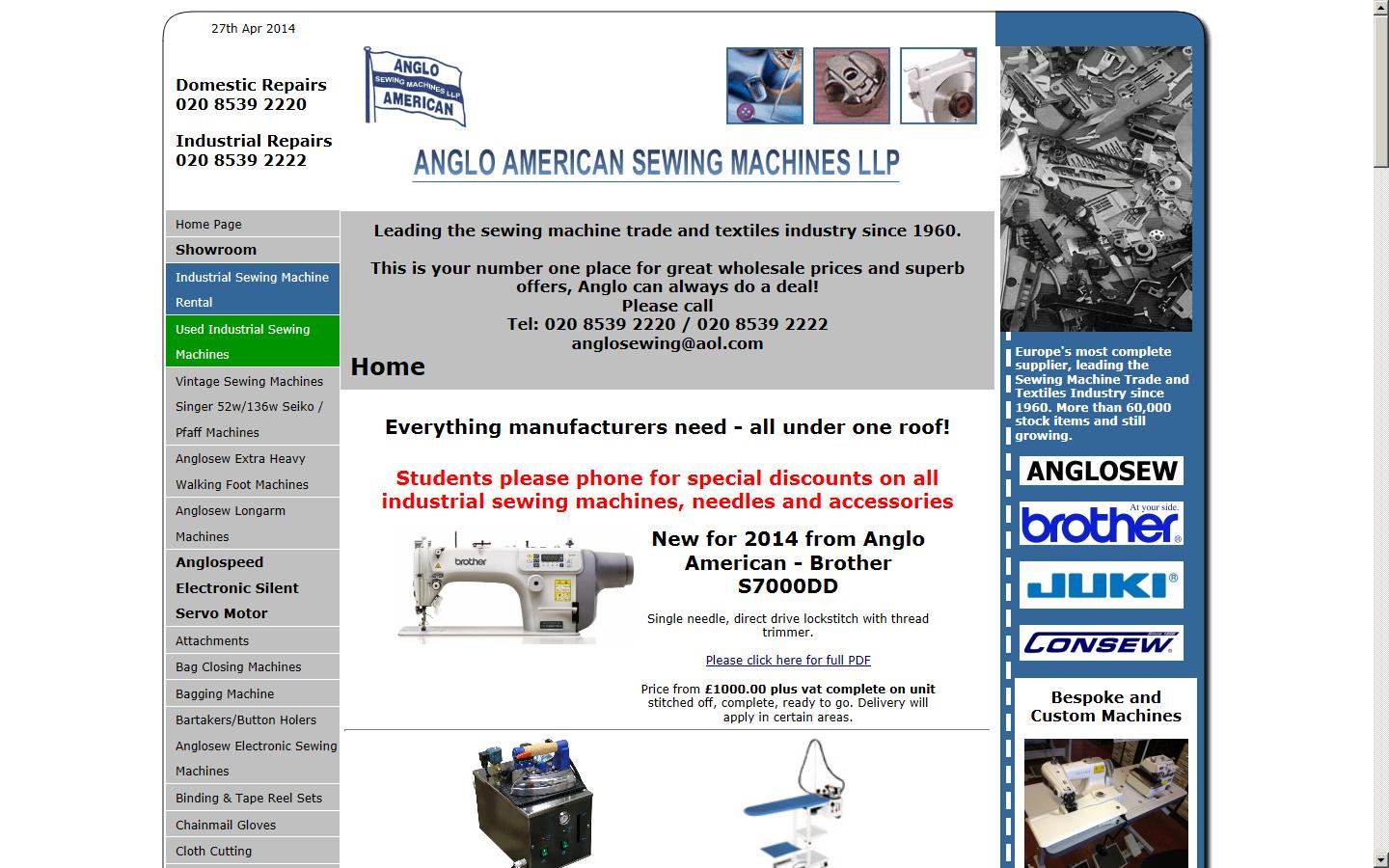 Anglo American Sewing Machines LLP Website