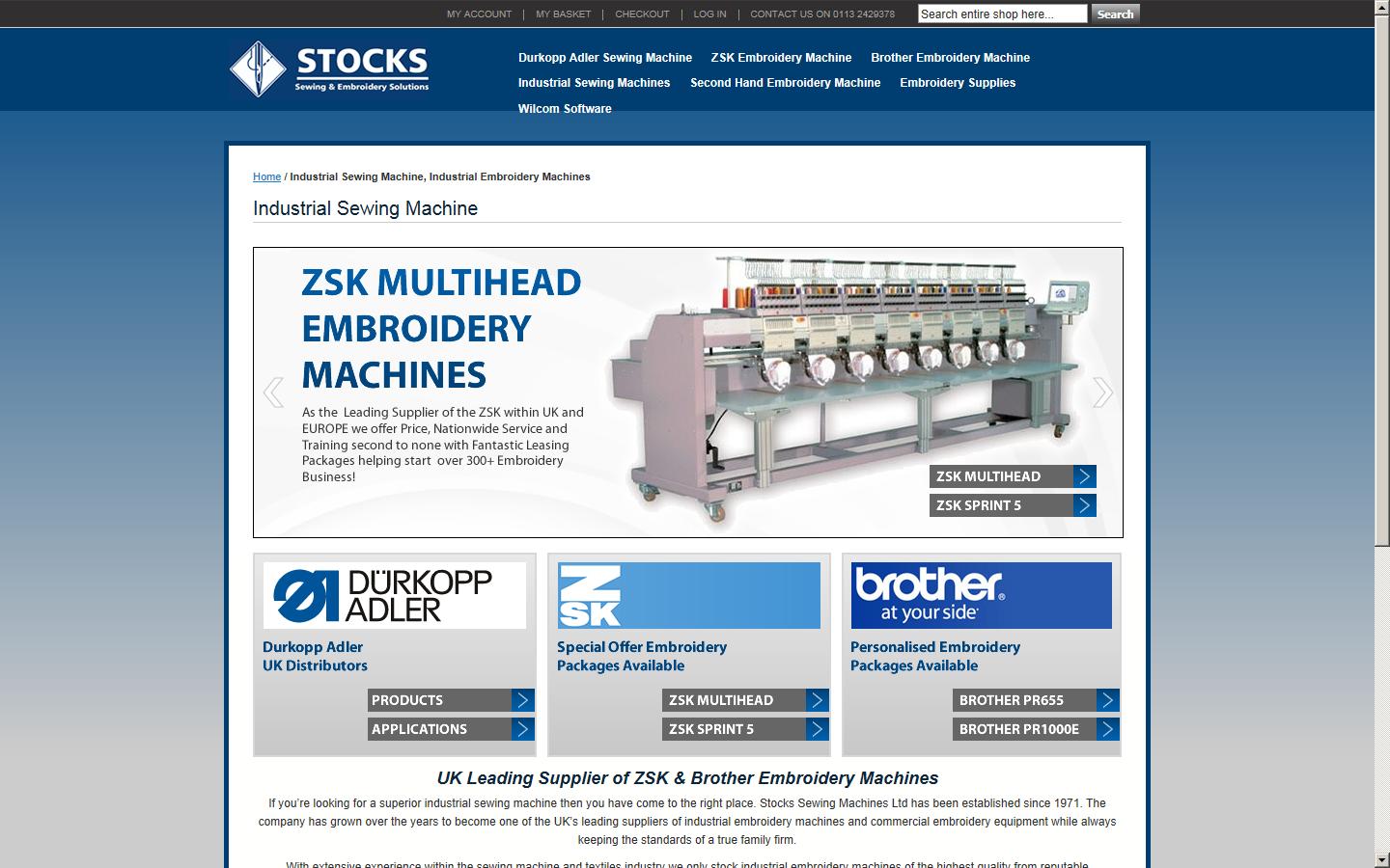 Stocks Sewing Machines Ltd Website