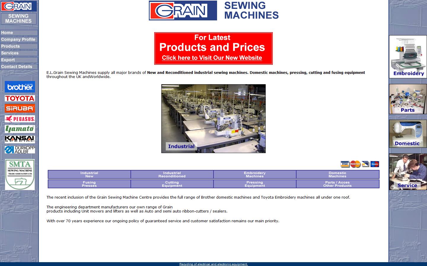 E.L. Grain (Sewing Machines) Ltd Website