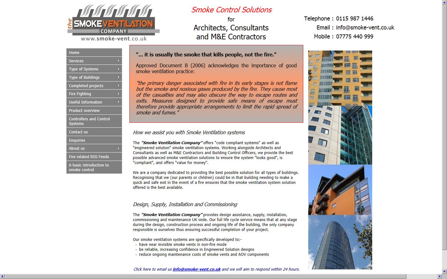 The Smoke Ventilation Company Ltd Website