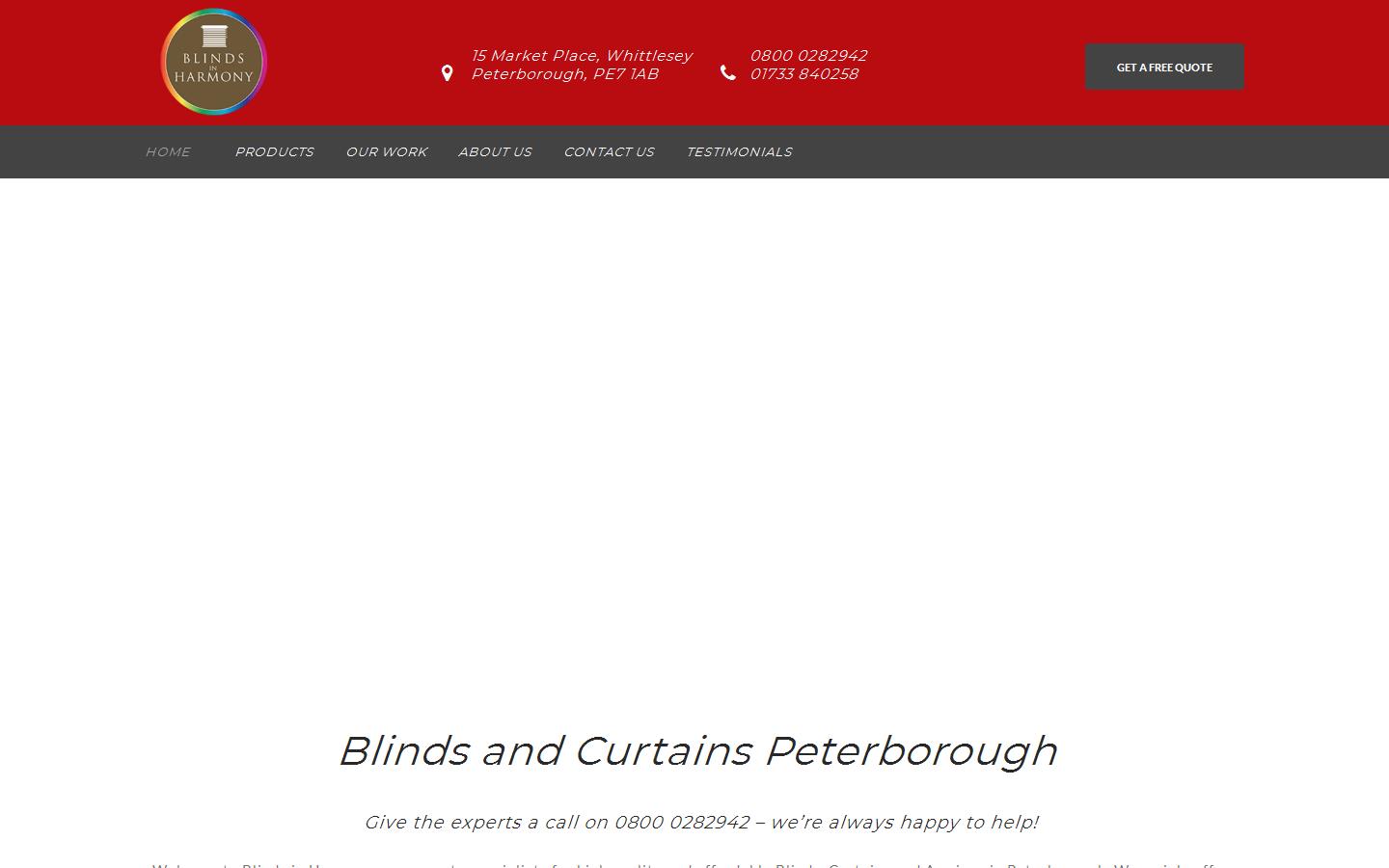 Blinds in Harmony Ltd Website