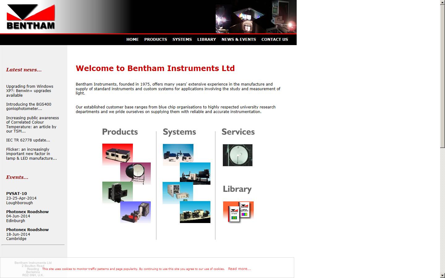 Bentham Instruments Ltd Website