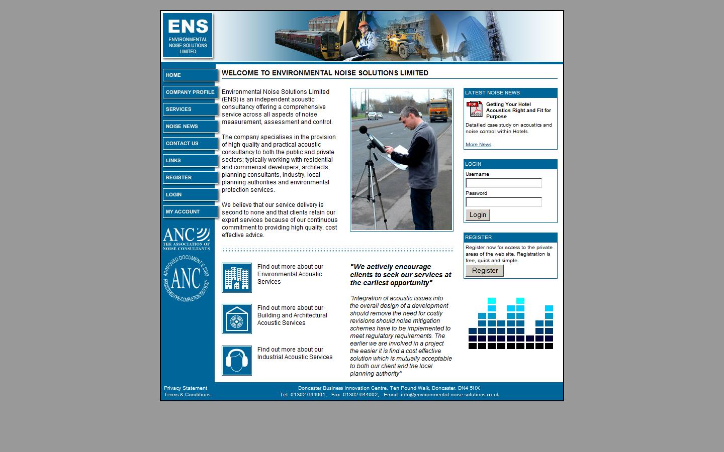 Environmental Noise Solutions Ltd Website