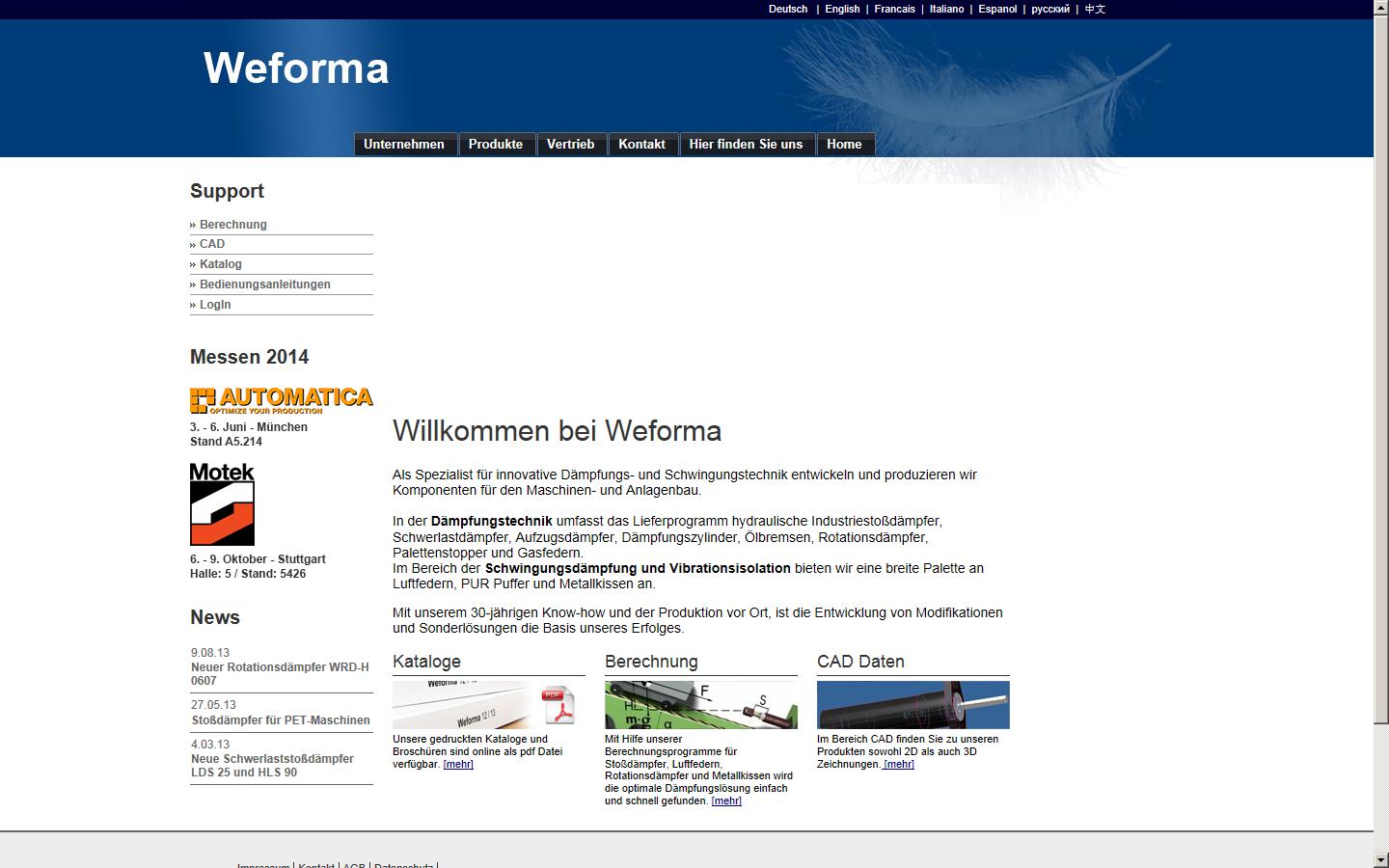 Weforma UK Ltd Website