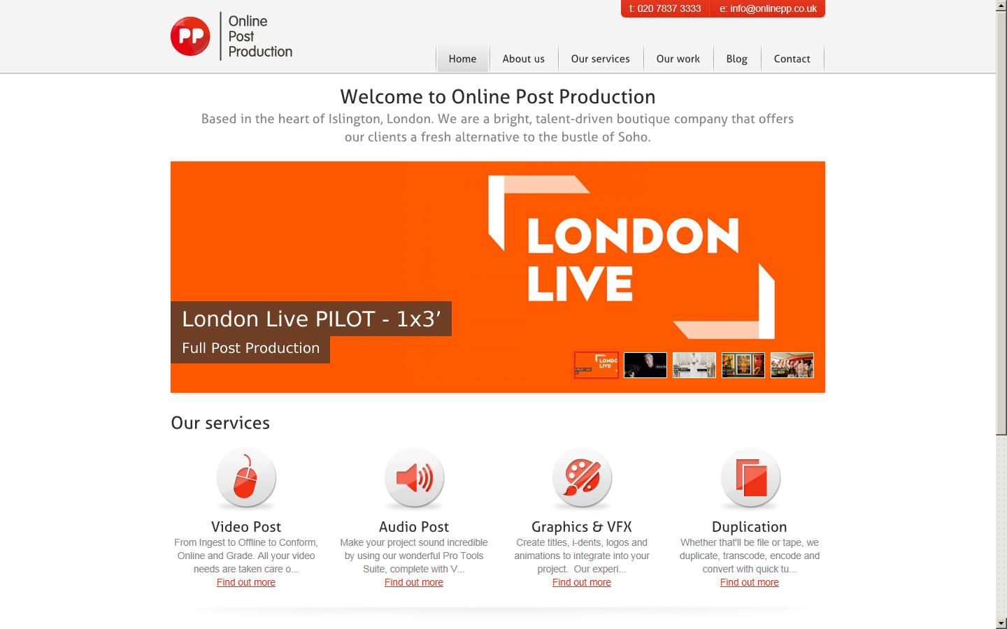 Online Post Production Website
