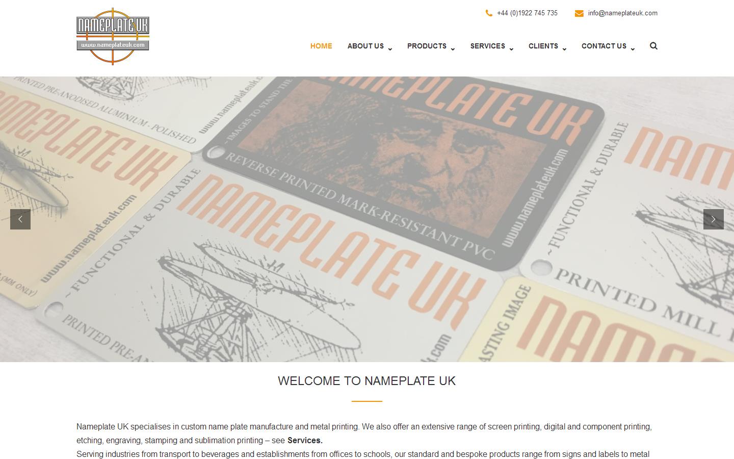 Nameplate UK Limited Website