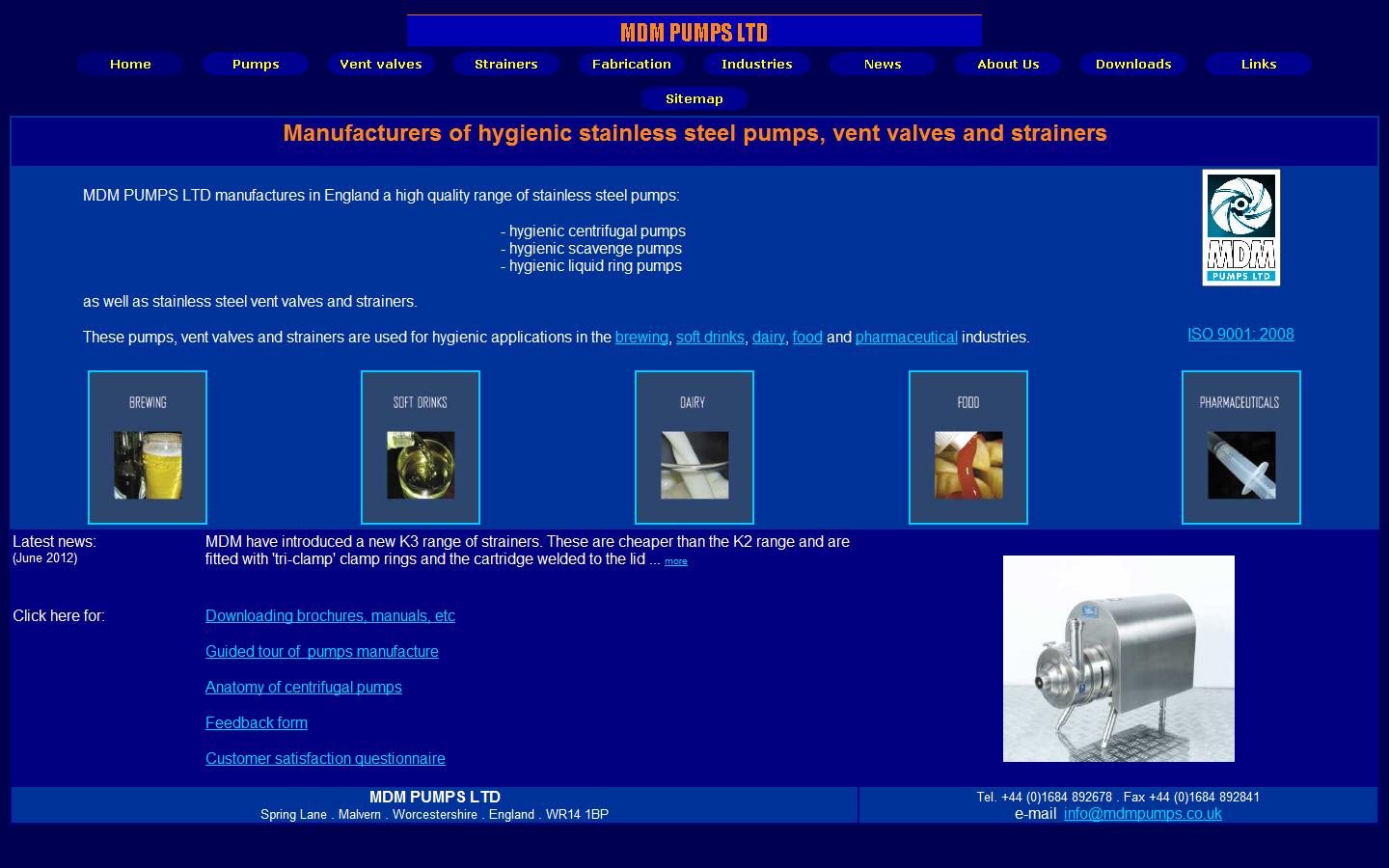 MDM Pumps Ltd Website