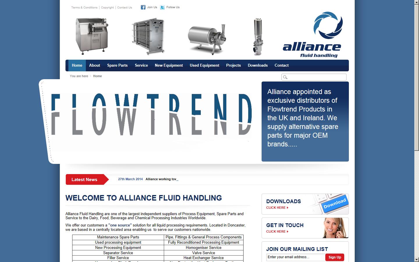 Alliance Fluid Handling Ltd Website