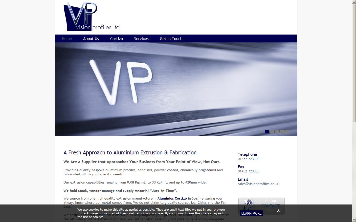 Vision Profiles Ltd Website