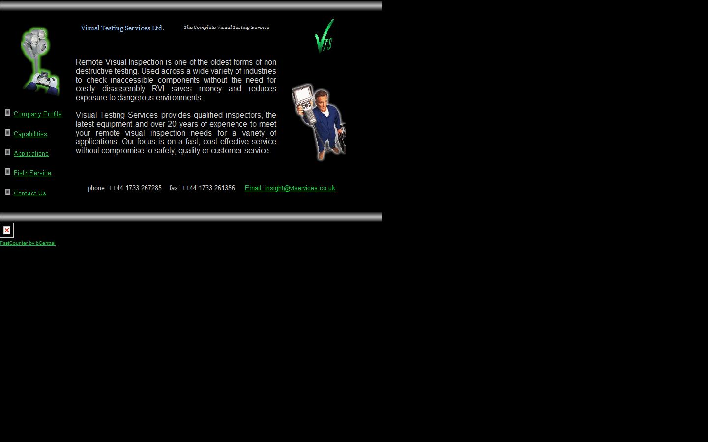 Visual Testing Services Ltd Website