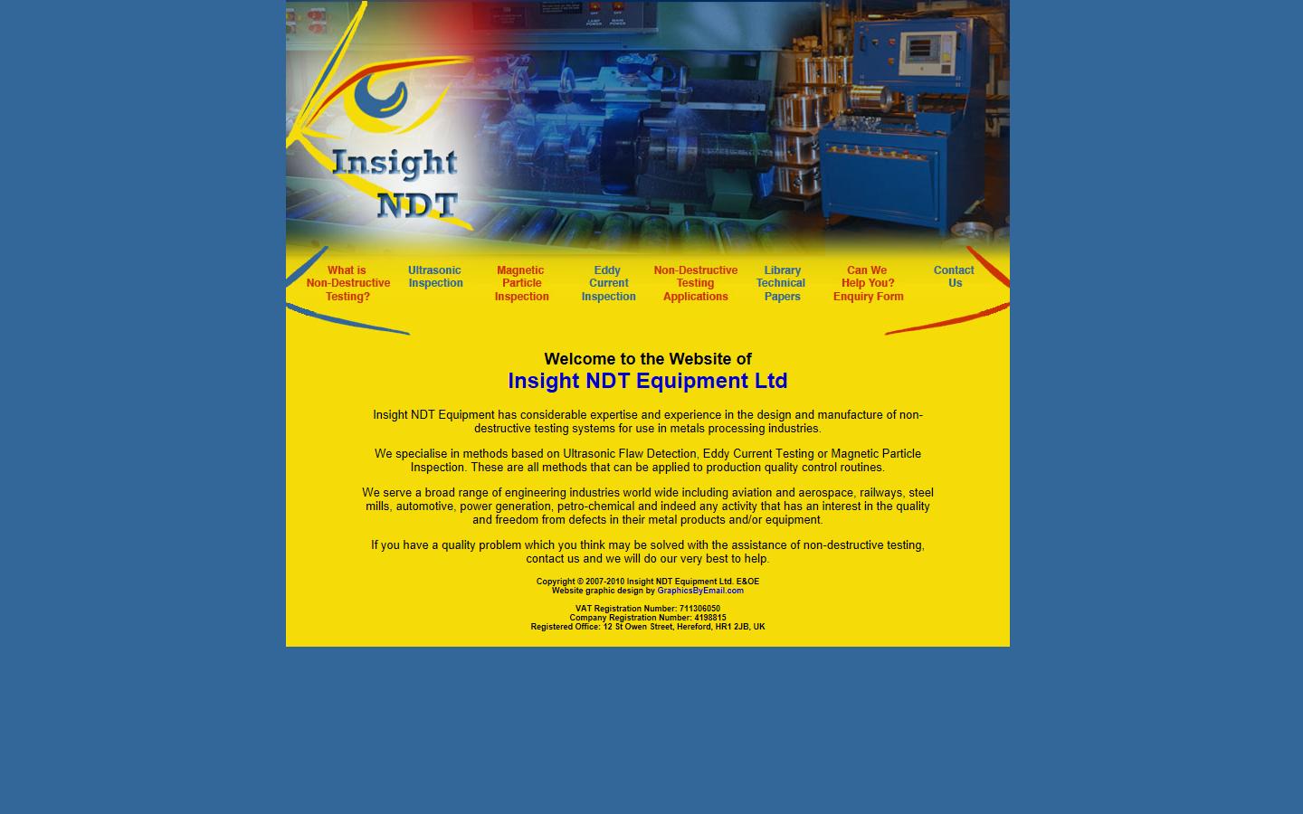 Insight NDT Equipment Ltd Website