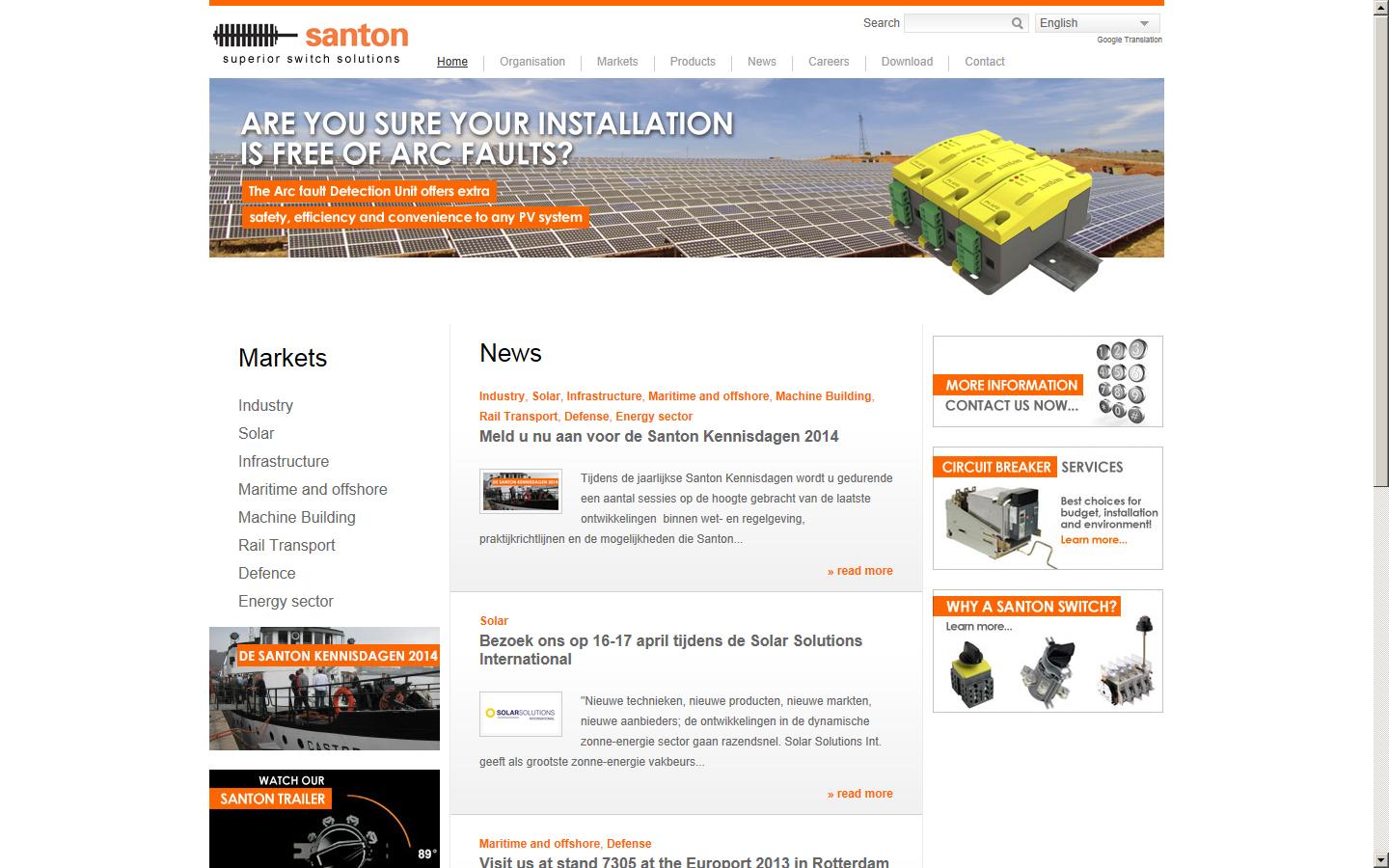 Santon Switchgear Ltd Website