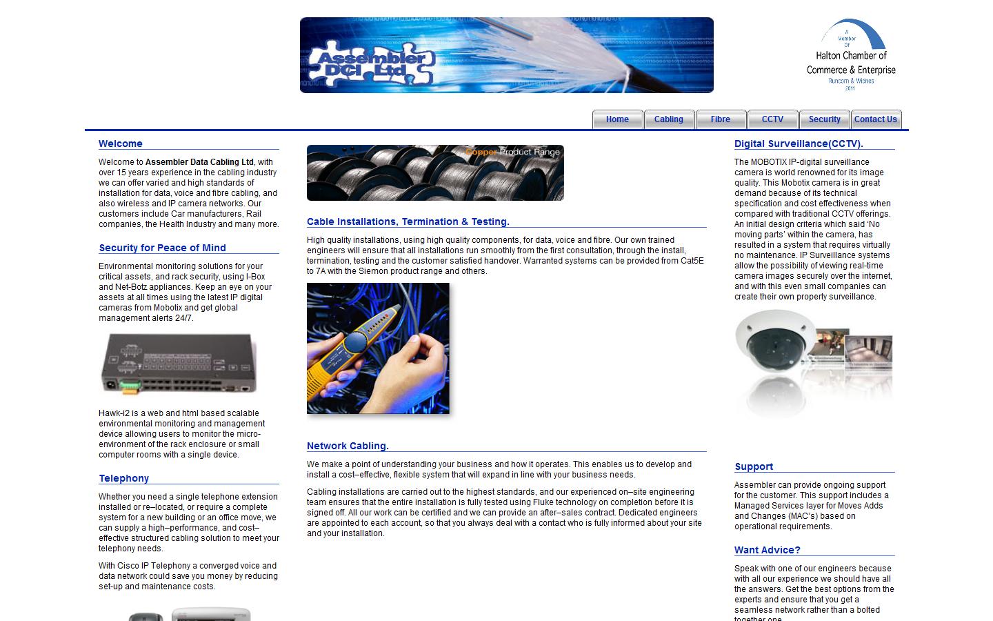 Assembler Data Cabling  Installations Ltd Website