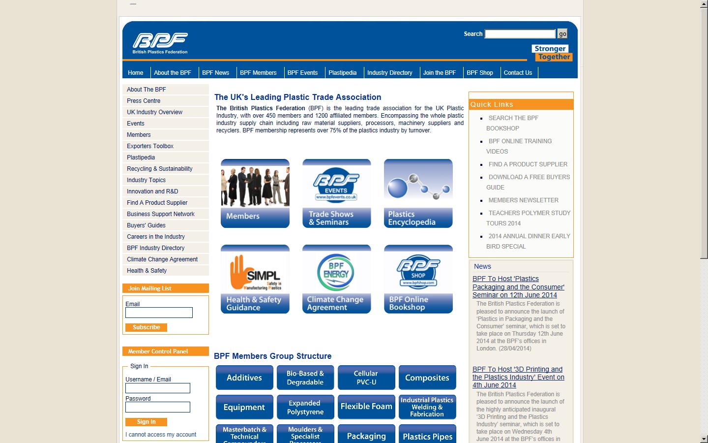 British Plastics Federation Website