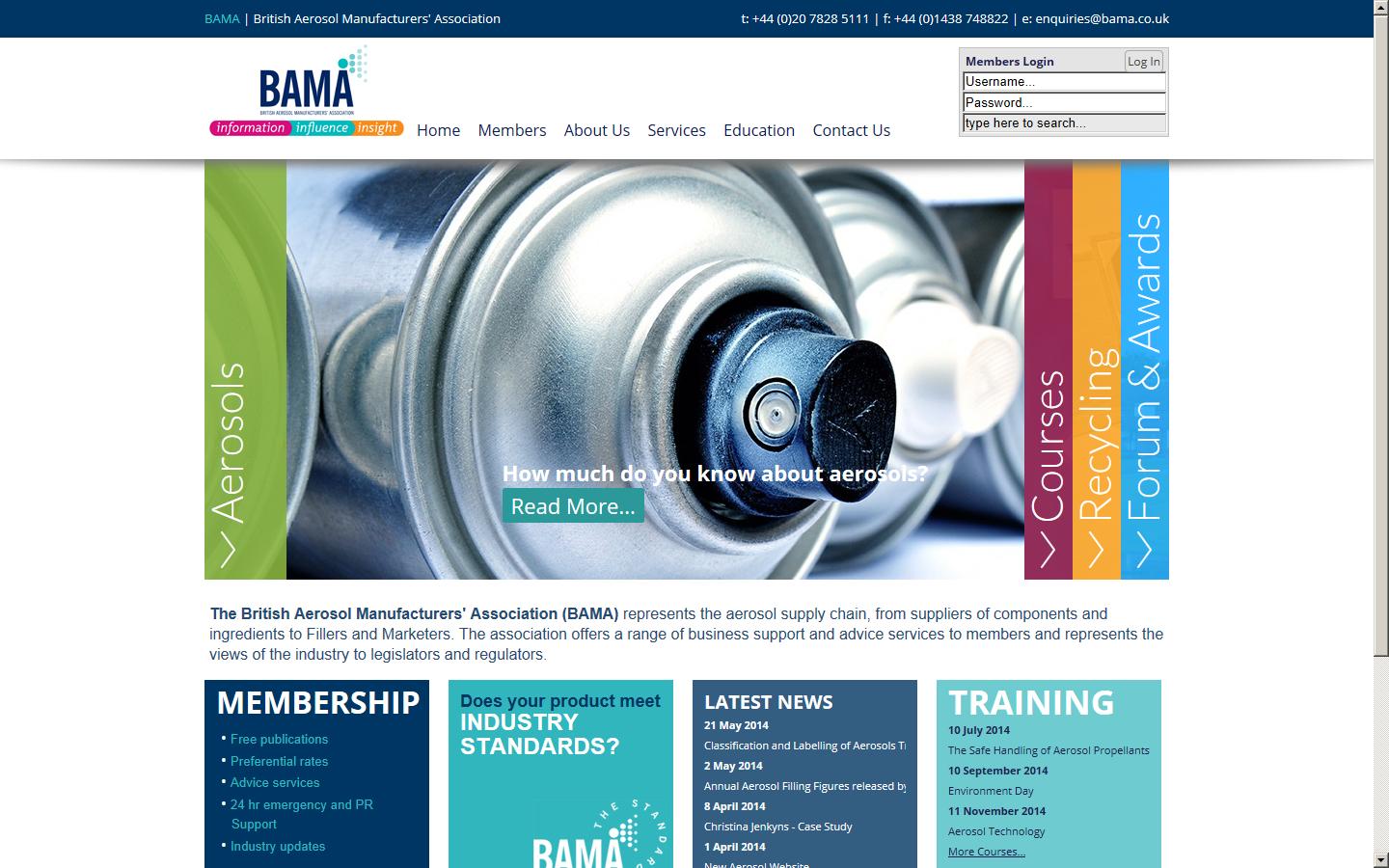 British Aerosol Manufacturers'' Association Website