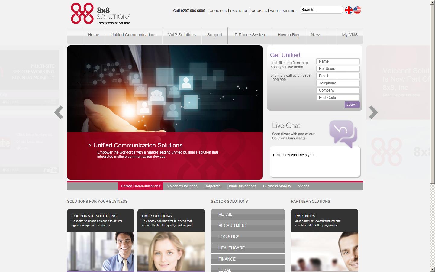 Voicenet Solutions Website