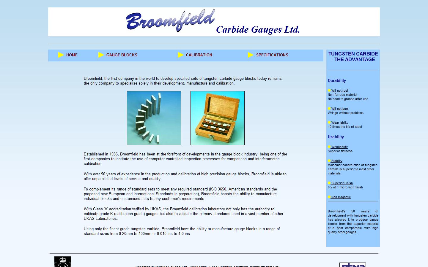 Broomfield Carbide Gauges Ltd Website