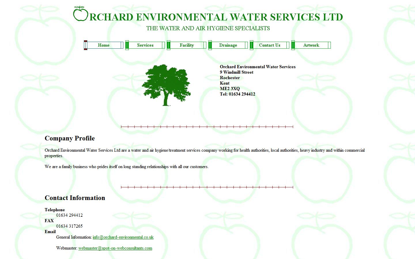 Orchard Environmental Water Services Ltd Website
