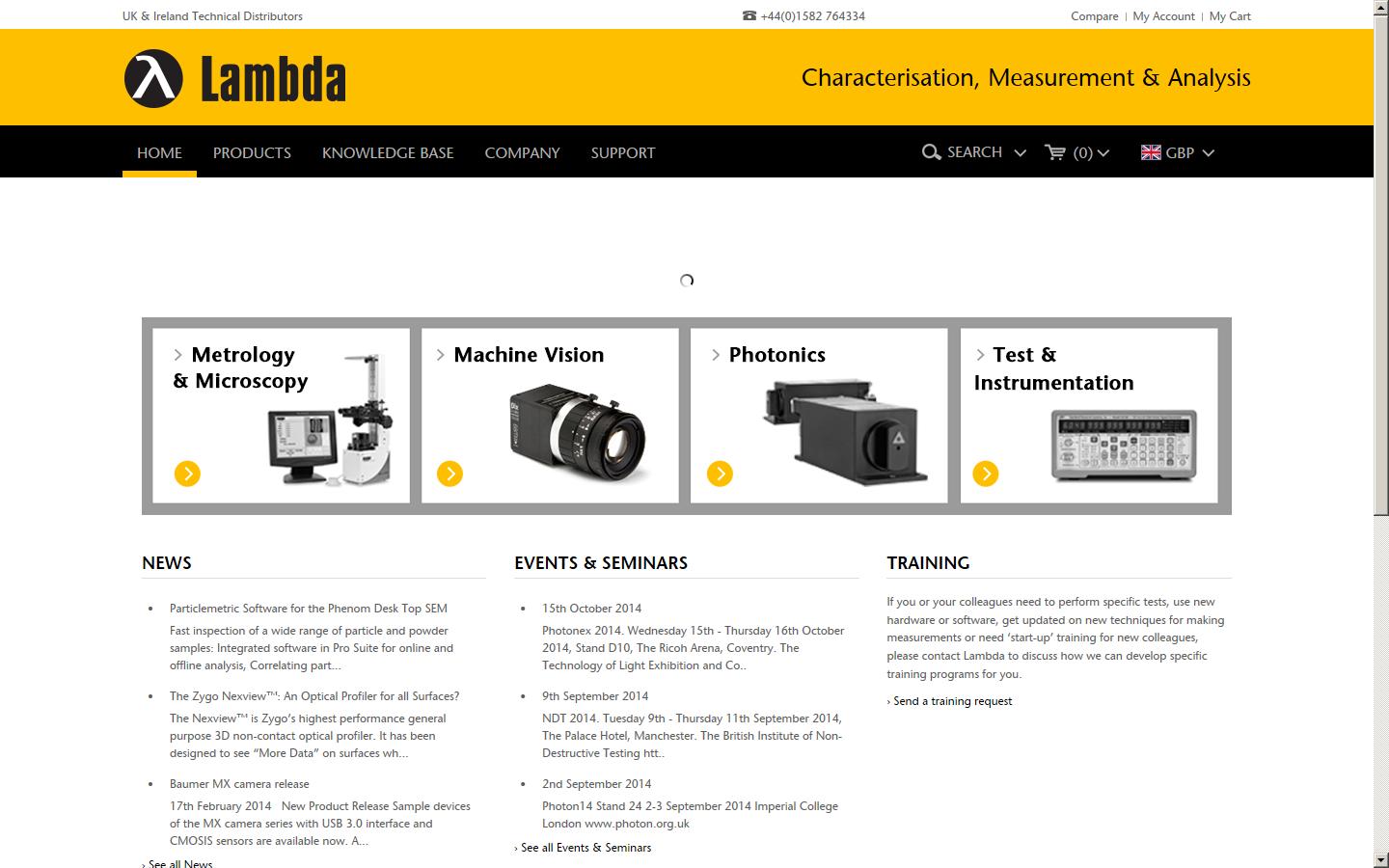Lambda Photometrics Ltd Website