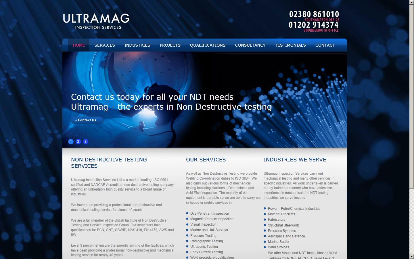 Ultramag Inspection Services Ltd Website