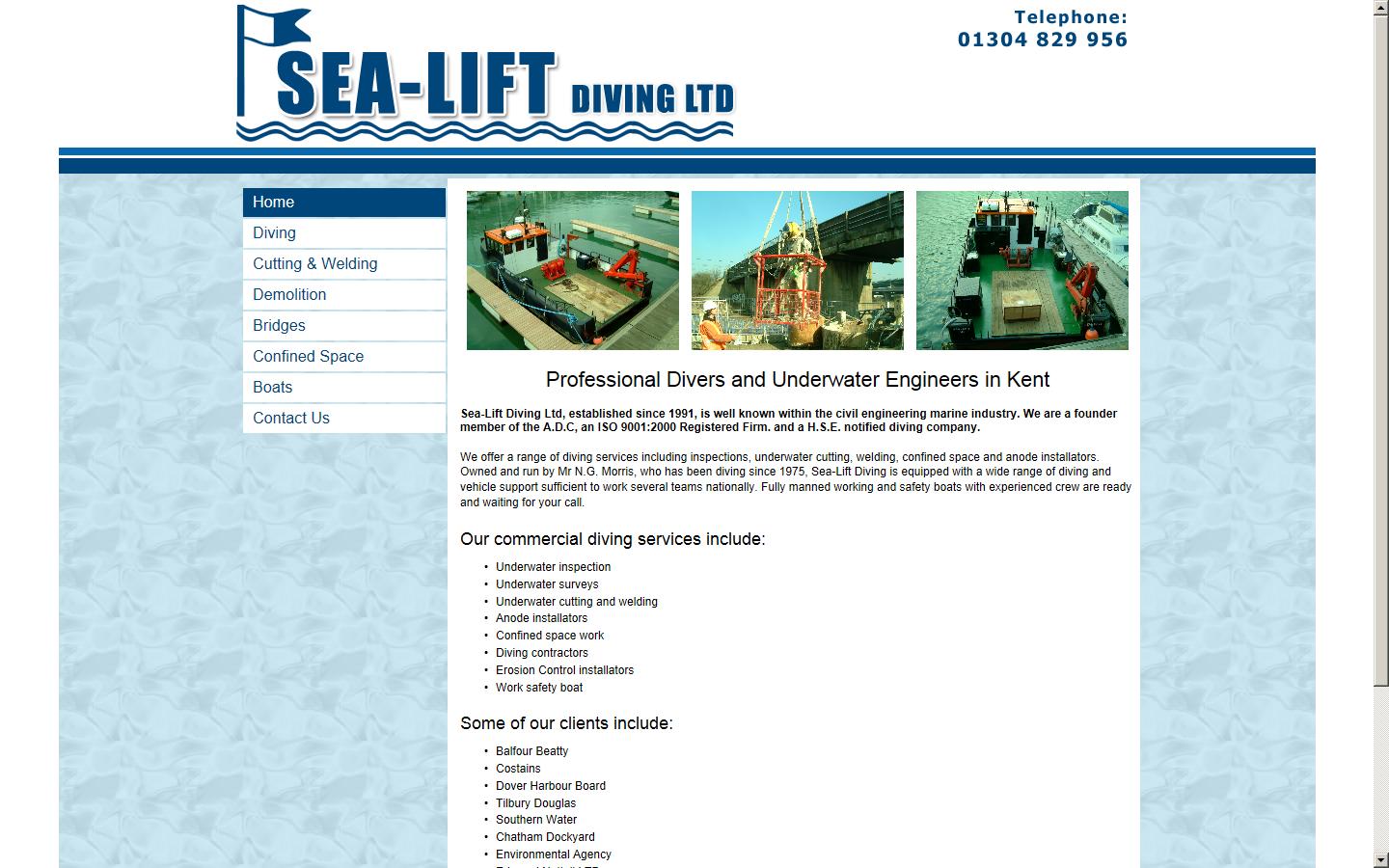 Sea-Lift Diving Ltd Website