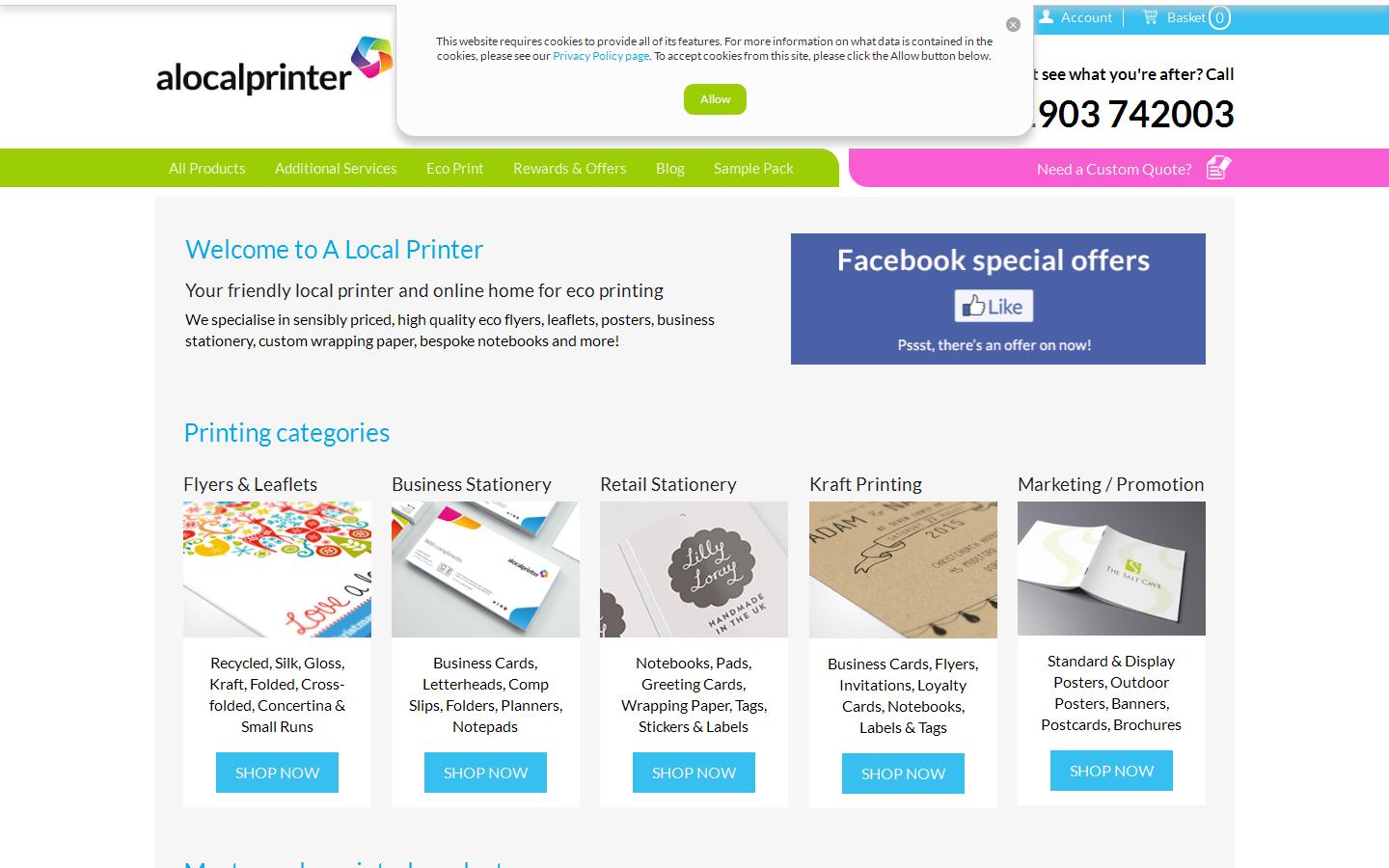 alocalprinter.co.uk Website