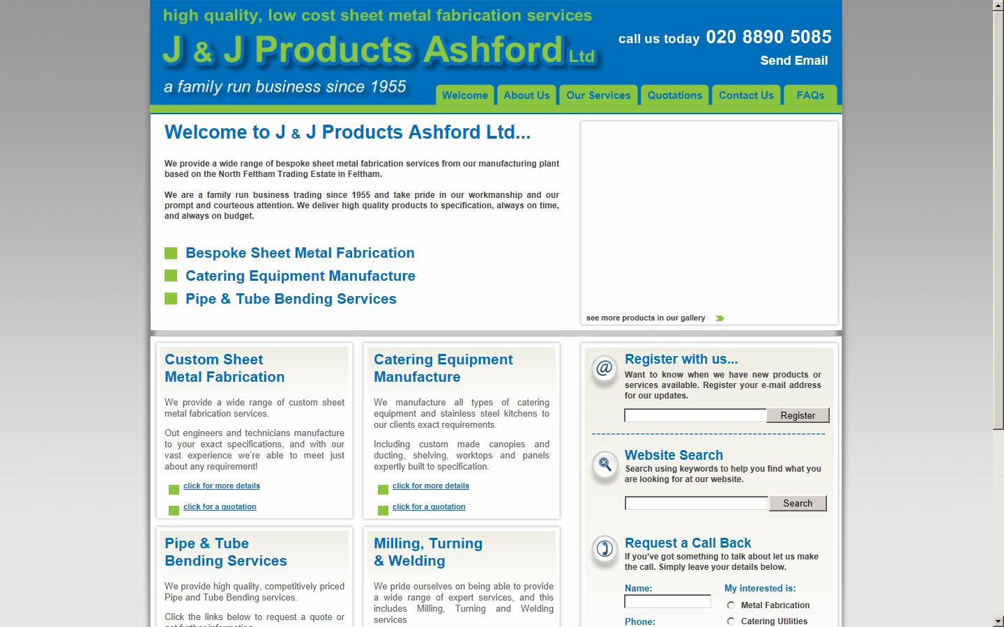 J & J Products Ashford Ltd Website
