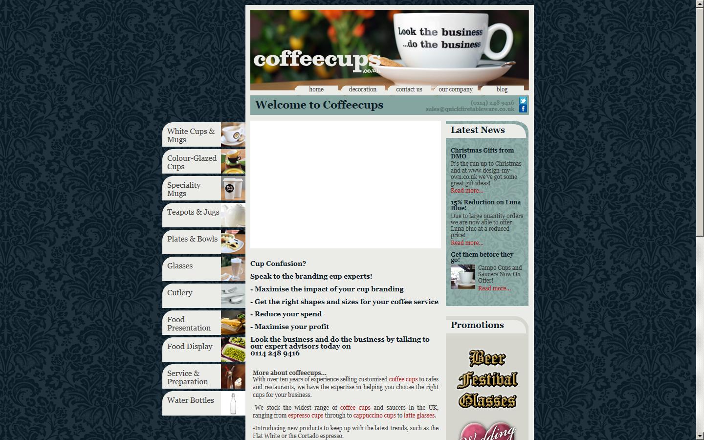 Quickfire Tableware Ltd Website