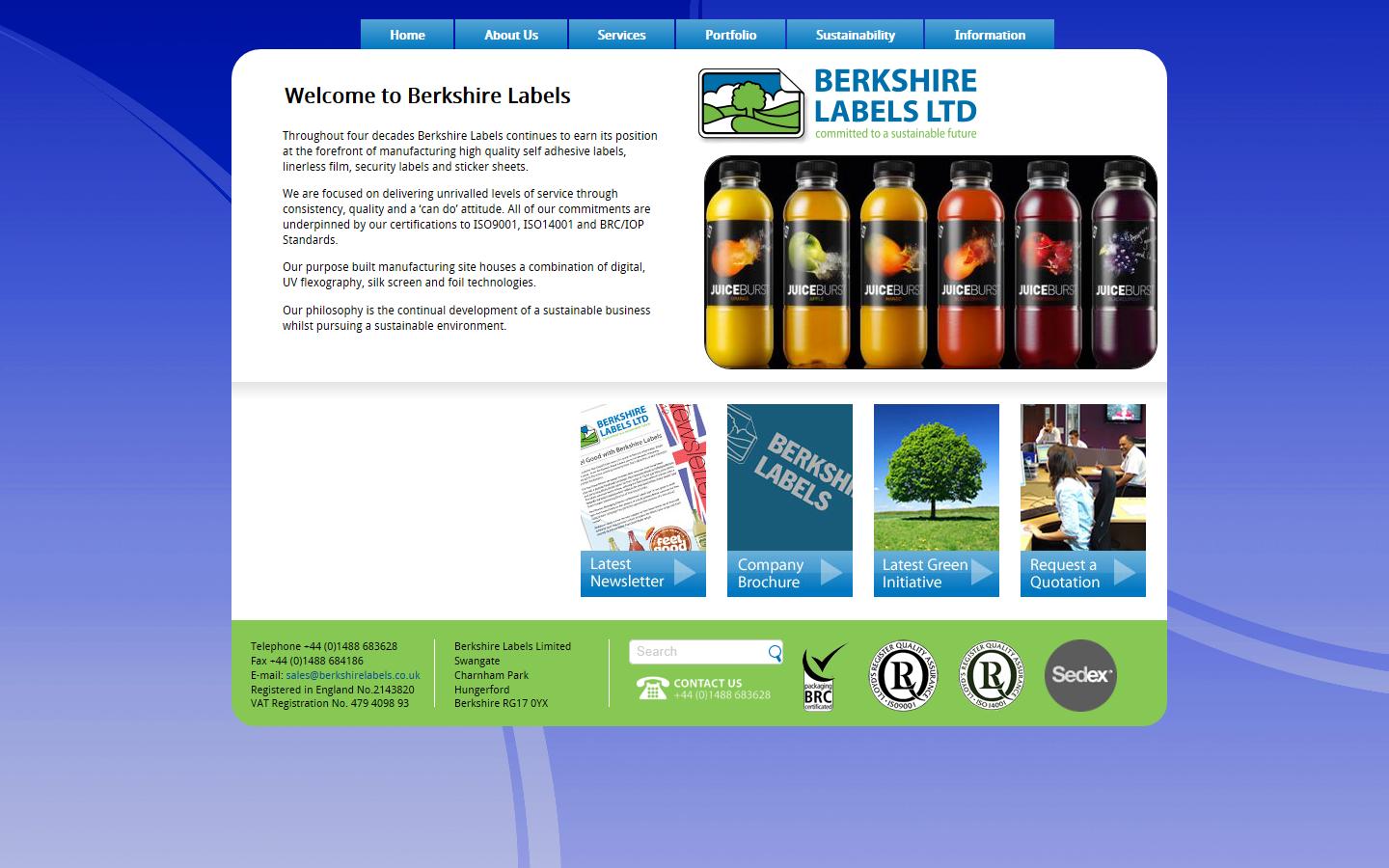 Berkshire Labels Ltd Website